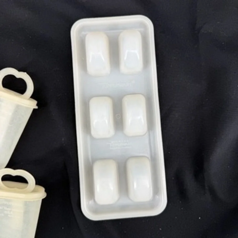 Vintage Tupperware Ice Tups Popsicle Maker Set 6 Molds Tray White 344-6 USA